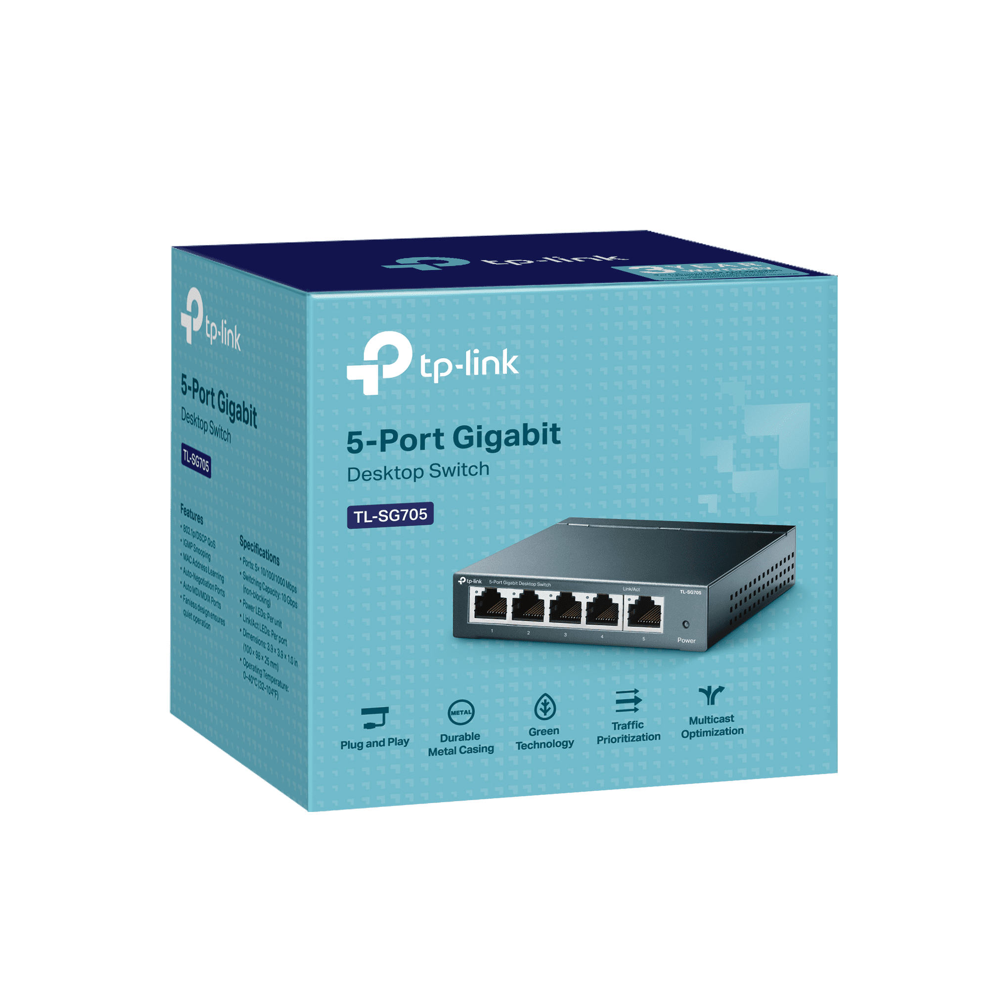 TP-Link 5-Port Gigabit Unmanaged Fan-less Switch In Durable Metal