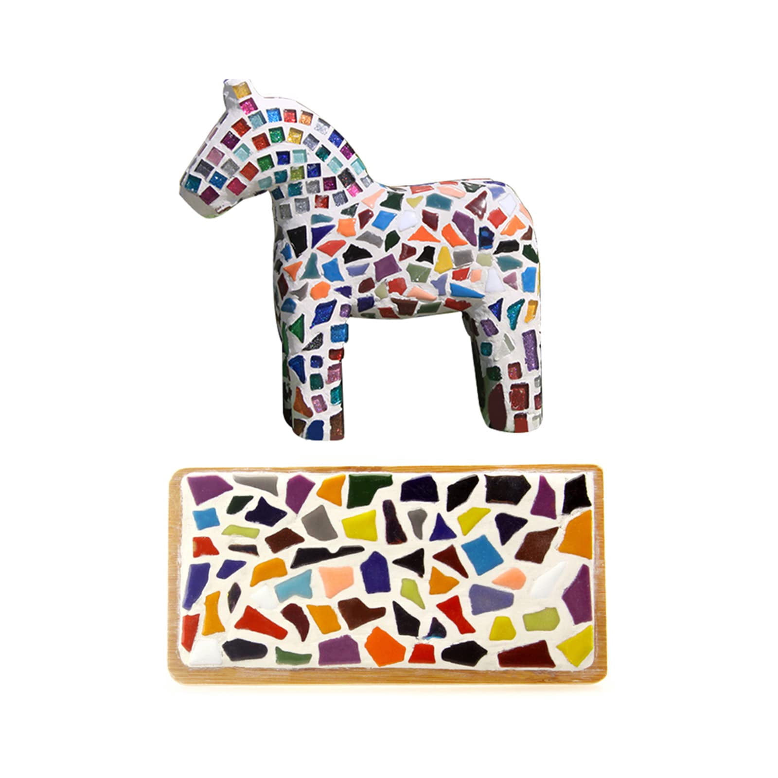 200 Pieces Ceramic Mosaic Tiles – 0.4x0.4", for Crafts, Mosaic Projects, Color Mix, Available in 8 Color Options (Purple, Full Color, Coffee, Red/Orange, Green, Blue, Black/White/Gray, Treasure Blue)