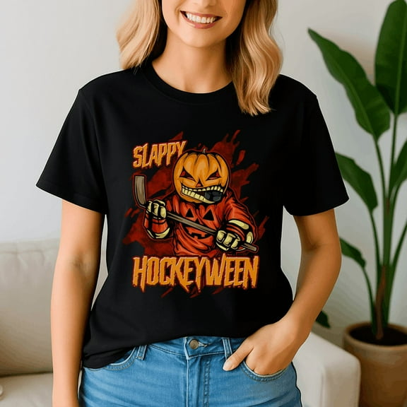 Halloween Shirt,Hockey Slappy Hockeyween Pumpkin Jack Lantern Halloween, Happy Halloween Shirt , Ghost Pumpkin Tshirt, Funny Holiday Gift,Horror Witchy