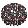 thumbnail image 2 of Football and Goal Black Pattern Round Tablecloth 70"x70", Wrinkle Resistant Wipeable Table Cover for Kitchen Dining Room Picnic Patio and Party, 2 of 6