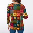 thumbnail image 5 of Women's T Shirt Print 3/4 Sleeve Daily Weekend Fashion Basic V- Neck Regular Top Red M, 5 of 5
