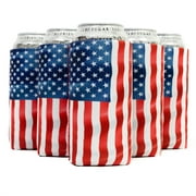 Can Cooler Sleeves Tallboy Neoprene 4mm Thickness Compatible with 16 oz (1, Waving Flag)