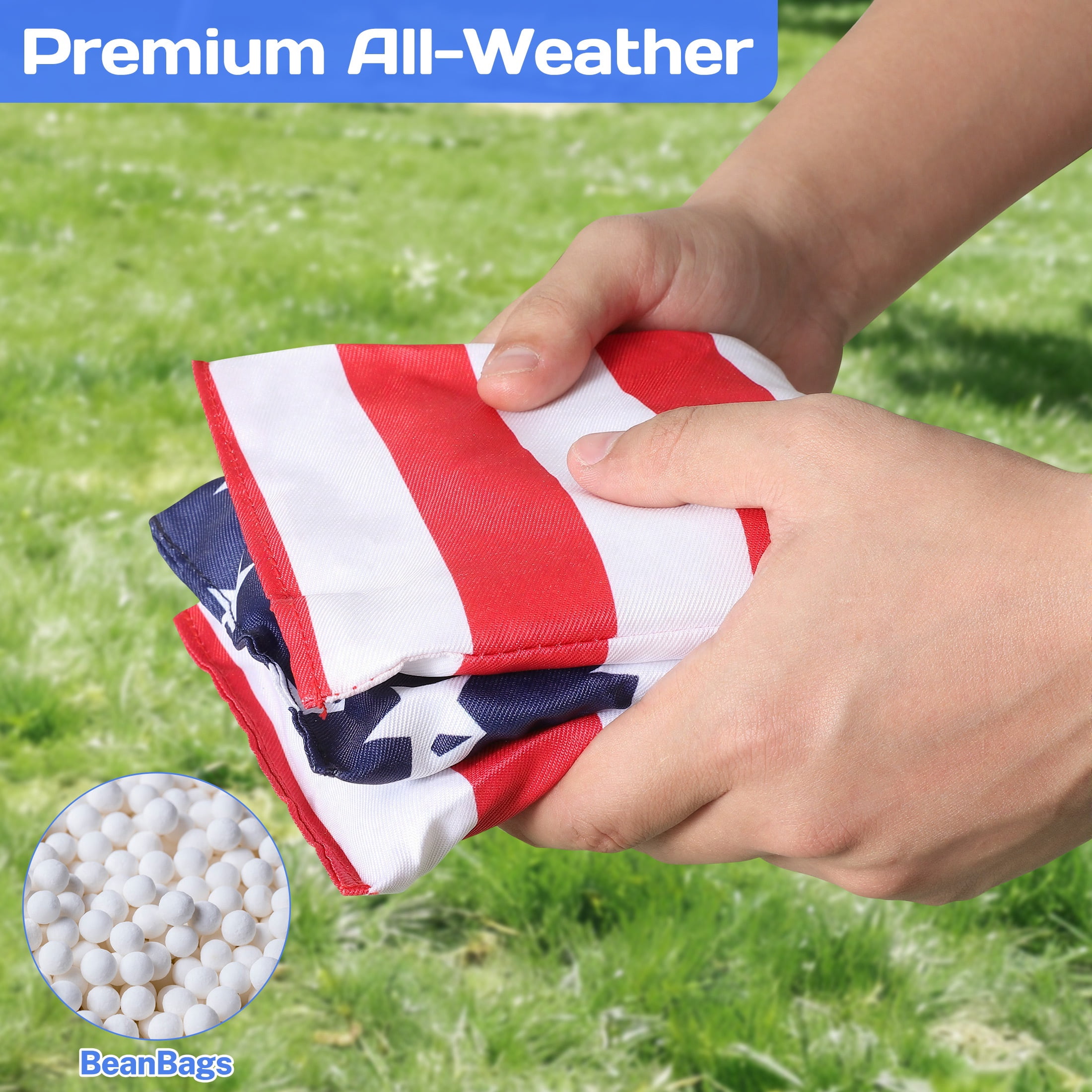 Portable Cornhole Sets with 8 Bean Bags, 3 in 1 Cornhole Boards Set with Ring Toss & Bowling Game, Segmart Wooden Cornhole Sets with Carrying Bags for Backyard, Beach, Party