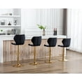 thumbnail image 6 of CIMOTA Swivel Adjustable Bar Stools Set of 2 Modern Gold Counter Height Bar Chairs for Kitchen Island Velvet Tall Barstools with Backs (23.6 to 31.5 Inch/Black), 6 of 8