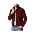 thumbnail image 6 of Zynoxe Mens Corduroy Jacket with Chest Pockets Classic Stand Collar Zip‑Up Jacket Warm Long Sleeve Casual Jackets Retro Solid Color Workwear Jacket for Men Wine M, 6 of 10
