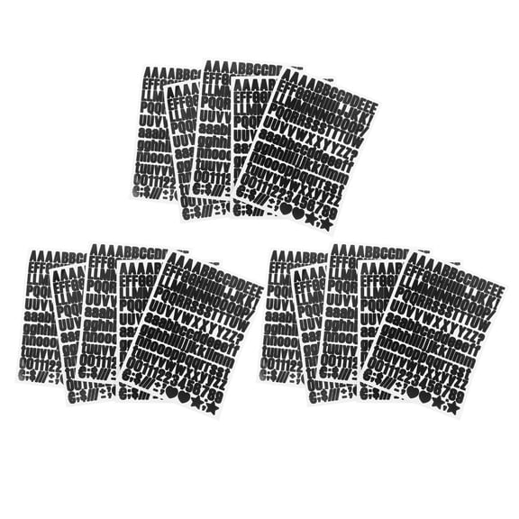 AURARMLET 15 Sheets Vinyl Letter Stickers Black for Scrapbooking Crafts and Decoration Projects