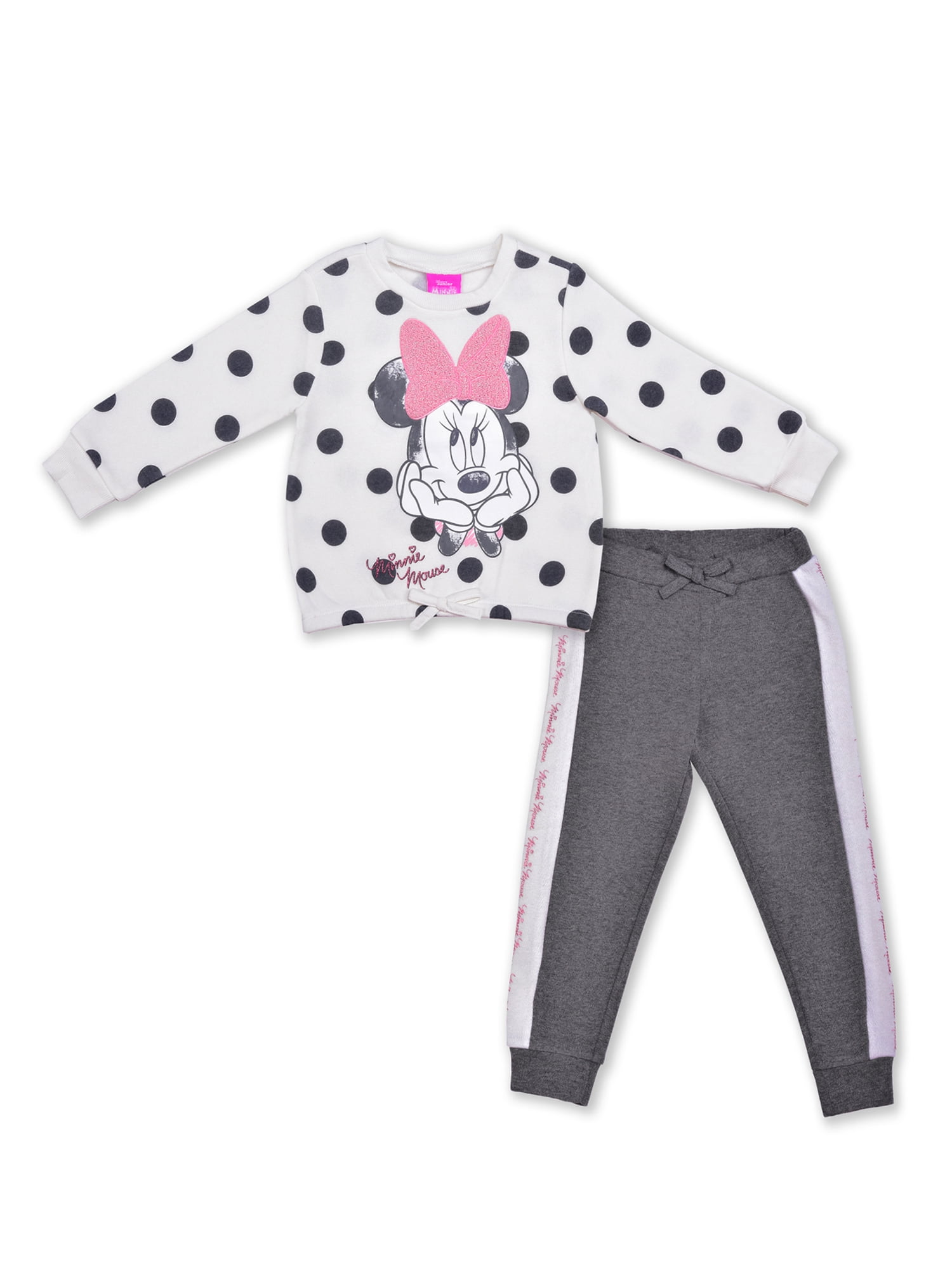 2PCS Girls Minnie Mouse Tracksuit Pullover Tops Pants Kids Toddler Outfits Suit 