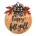 thumbnail image 1 of Happy Decoración de puerta delantera, letrero redondo de madera para colgar en la pared, porche exterior, regalos de inauguración de la casa, adorno de Halloween de otoño, 1 of 5