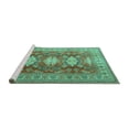 thumbnail image 2 of Ahgly Company Machine Washable Indoor Rectangle Persian Turquoise Blue Traditional Area Rugs, 7' x 10', 2 of 4