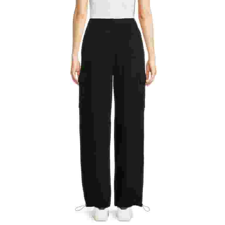 【Anyone more】Fording Fleece Cargo Wide Long Pants No Boundaries Soft Fleece Cargo Jogger Sweatpants, Women's