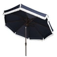 thumbnail image 7 of SAFAVIEH Outdoor Collection Milan Fringe 9-Foot Tilt Umbrella Navy/White, 7 of 7