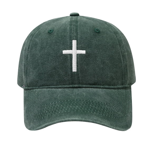 Womens Baseball Caps CQXIDFH Washed Cotton Embroidered Baseball Cap, Adjustable Dad Hat, Classic Trucker Hat, Outdoor Casual Headwear for Independence Day Daily Wear (Blackish Green, One Size)