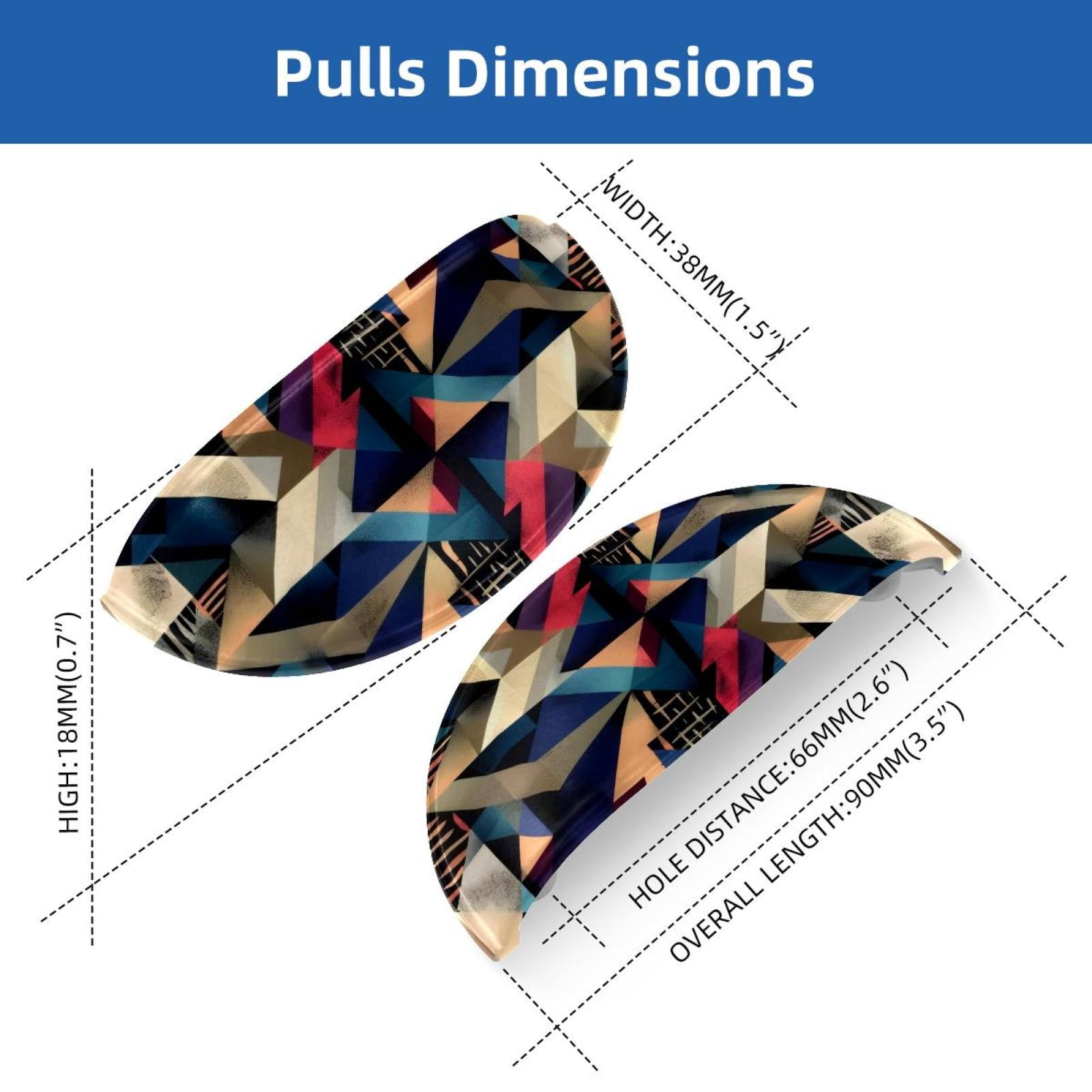 PhooArto 6 Pcs Cup Drawer Pulls, Art Abstract Geometric Shell Shape Handles Cabinet Knobs for Dresser Cupboard Closet Wardrobe with Screws
