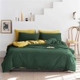 thumbnail image 1 of Green and Yellow Duvet Cover Set Queen Size Emerald Green Mustard Yellow, 1 of 6