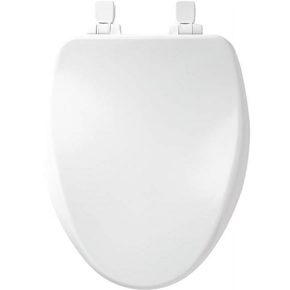 Mayfair 4001078 Slow Close Elongated White Enameled Wood Toilet Seat