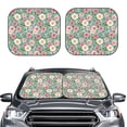 thumbnail image 2 of Daiia Rose Flowers 2PCS Car Windshield Sun Shade, Foldable Sun Shield for Car Front Window, Auto Sun Blocker Visor Protector Universal for Truck SUV Pickup-Large, 2 of 7
