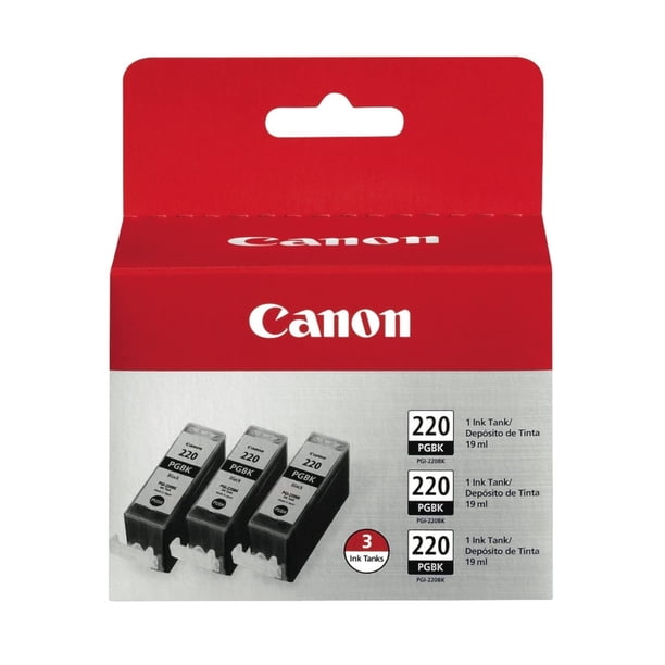 Cartucho de tinta Canon PGI-220 negro, paquete triple