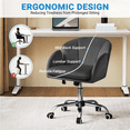 thumbnail image 6 of Alden Design Mid Back Height Adjustment and Rolling Office Desk Chair, Gray, 6 of 10