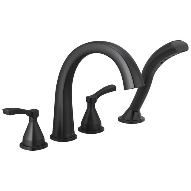 Grifo romano para bañera Delta Stryke T4777-BL, negro mate