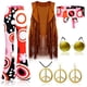 thumbnail image 2 of Disfraz Retro de fiesta Hippie de los años 70, chaleco con borlas, pantalones y bufanda, 2 of 4