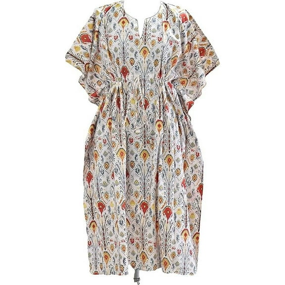 Rajbhoomi Handicrafts Women Kimono Robes Cotton Lightweight Robe Short Knit Bathrobe Sleepwear Ladies Loungewear