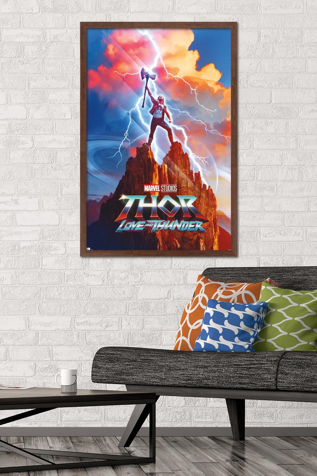 Marvel Thor: Love and Thunder - Thor One Sheet Wall Poster, 22.375" x 34" Framed