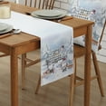 thumbnail image 2 of Merry Christmas Table Runner 48 Inches, Winter Xmas Snowman Gnome Gift Snowflake Bed Runner Dresser Scarves Tabletop for Indoor Outdoor Parties/Ceremony/Banquet, 13" x 48", 2 of 8