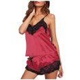 thumbnail image 4 of Gibobby Tangas de mujer sexy encaje Día de San Valentín Lencería Lencería Ropa interior Conjunto de camisola Pijamas Pantalones cortos de encaje Ropa de dormir sexy de mu(Vino, CH), 4 of 5