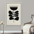 thumbnail image 2 of PixonSign Framed Canvas Print Wall Art Duotone Geometric Retro Vintage Dark Flower Abstract Shapes Illustrations Modern Art Boho Decorative Chic for Living Room, Bedroom, Office - 16"x24" WHITE, 2 of 5