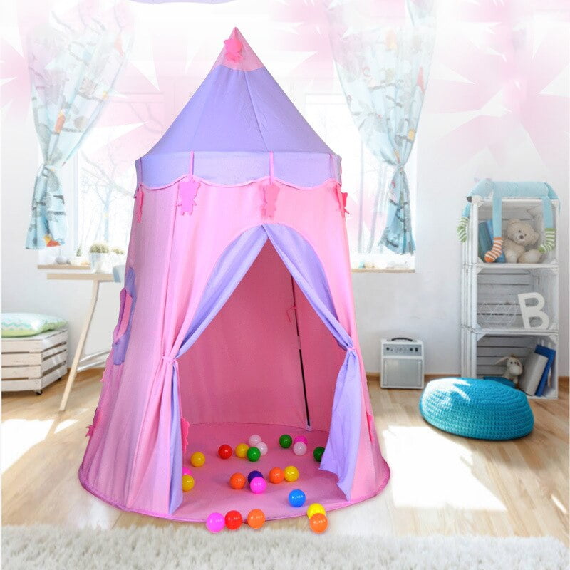 Tent Foldable Tipi For Kids Baby Play House Wigwam Princess Castle Teepee Kids Hang Flag Tent Children s Room Toy Walmart