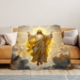 thumbnail image 3 of Jesus Yellow Light White Clouds Holy Spirit Flannel Blanket Soft Warm Comfortable For Sofa Bed Travel Camping Living Room Office Chair Polyester Fiber Gift For Family Or Friends, 3 of 10