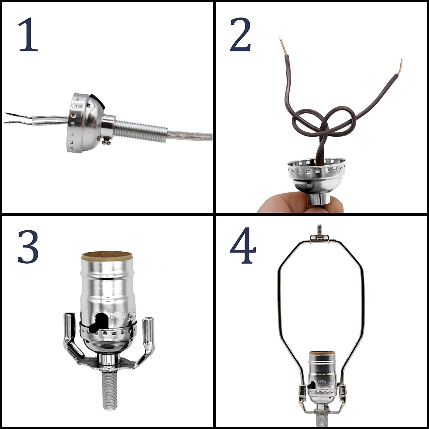 Creative Hobbies Make a Lamp or Repair Kit - All Essential Hardware, 3 Way Socket, and Matching Electric Cord (Bronze)