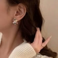 thumbnail image 4 of Colorful Christmas Snowflake Crystal Earrings Stud Xmas Party Jewelry Women Gift-default, 4 of 4