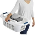 Rubbermaid Hip Hugger Laundry Basket FG299787WHT 3 Handle 1.5 Bushel