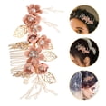 thumbnail image 2 of Peineta nupcial con decoración floral para el cabello, peineta para novia, decoración para el cabello de mujer, 2 of 7