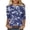 Navy, variant on 3/4 Length Sleeve Womens Tops Floral Print Crewneck Loose Fit Dressy Casual Shirts Spring Summer Blouse Going out Top