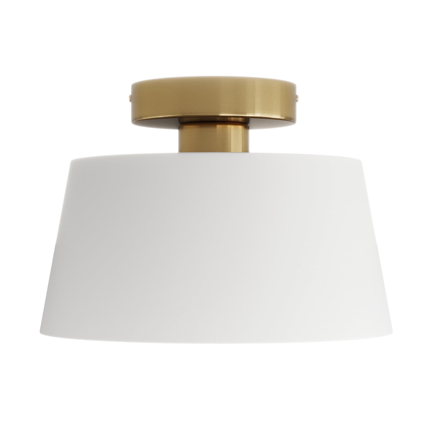 Aiwen Semi Flush Mount Ceiling Light Fixture Drum Light With White Metal Shade Modern Lighting For Bedroom Hallway Living Room
