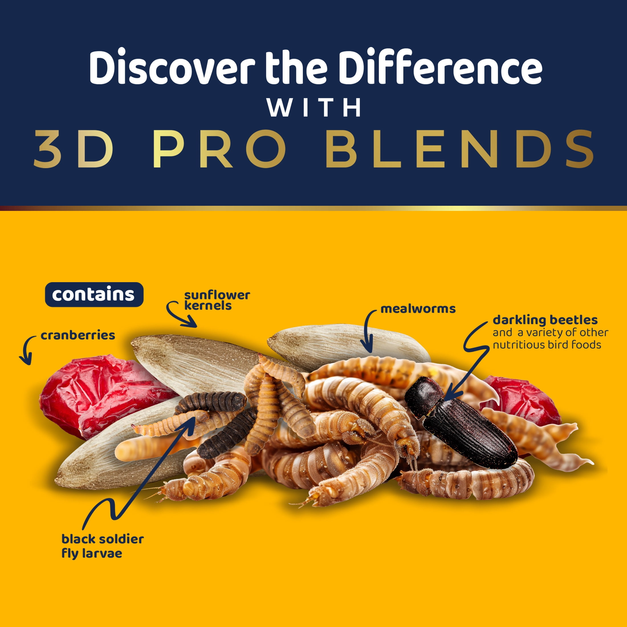 3-D Pro Blends Bugs N Berries® Wild Bird Food, Wild Bird Seed Blend, 5 Pounds