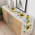 thumbnail image 4 of Sunflower Table Runner - 36 Inch Long, Kitchen Dining Table Runner Dresser Scarves, Botanical Floral Butterfly Bee Gray White Plaid Farmhouse Decor for Coffee Tables Wedding Party Banquet, 4 of 8