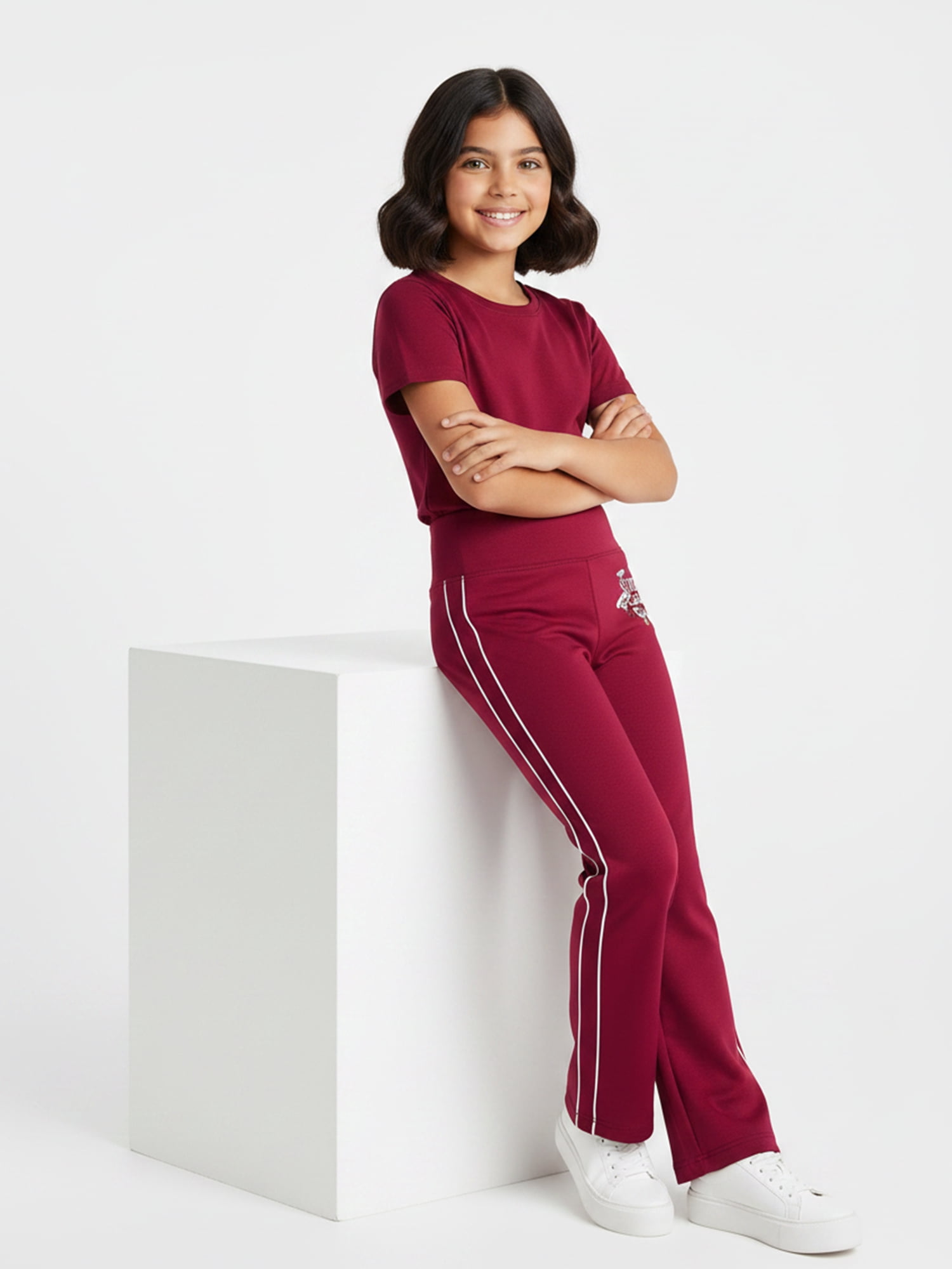 The Powerpuff Girls x Hello Kitty Girl’s Super Cute Fleece Flared Sweatpants, Sizes 4-16
