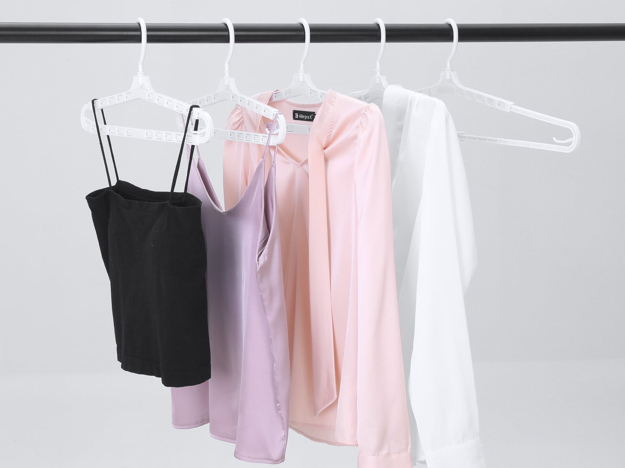 Unique Bargains Extra Large Plastic Adjustable Shoulder Clothes Hangers 10 Pcs White