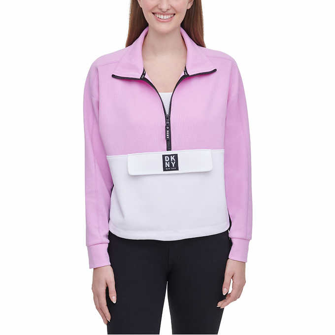 DKNY Women's Long Sleeve Pullover Hoodie - Casual Comfort Hooded Sweatshirt Top
