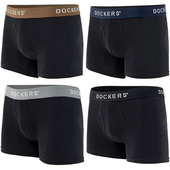 Dockers Men’s Cotton Stretch Boxer Briefs – 4-Pack Comfort & Support for All-Day Wear