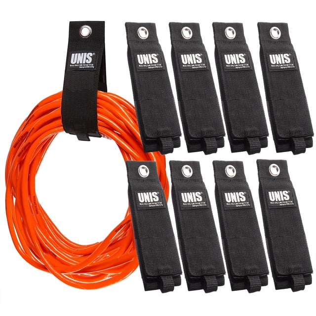 Organizador de correas para almacenamiento de cables UNIS Heavy Duty, 13 pulgadas, paquete de 8