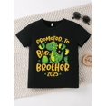 thumbnail image 2 of Camiseta gráfica de dinosaurio y Gran Hermano - Camiseta informal negra de cuello redondo y manga corta con divertido estampado de dinosaurio, perfecta para primavera/verano | Camiseta con temática, 2 of 7