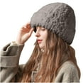 thumbnail image 2 of Luxalzxs Winter Hats for Women Faux Fur Warm Fluffy Knit Crochet Beanie Cap Outdoor Ear Cover, 2 of 5