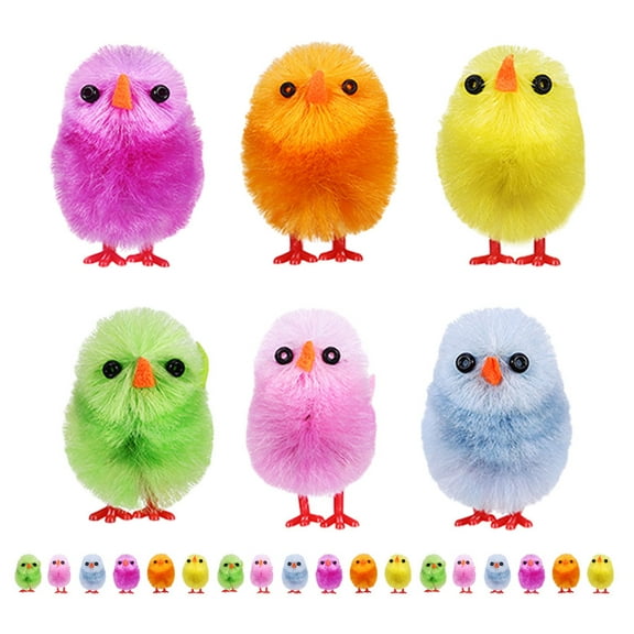 Easter Plush Chick Decor Assorted Color for Home Decorations 24pcs Mini Plush Chicks