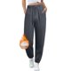 thumbnail image 2 of Gibobby pantalones de pana para mujer Pantalones deportivos con forro polar de algodón para mujer, pantalones deportivos informales con pierna recta (Gris, S), 2 of 4