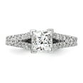 thumbnail image 4 of 14K White Gold Ring Band Engagement Semi Mount Peg Set center Stone Mounting Diamond Round, 4 of 7