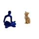 thumbnail image 1 of Figura de gato humano pensador abstracto, escultura decorativa de resina, adorno coleccionable versátil para oficina, bar, boda, entrada, estantería,, 1 of 8